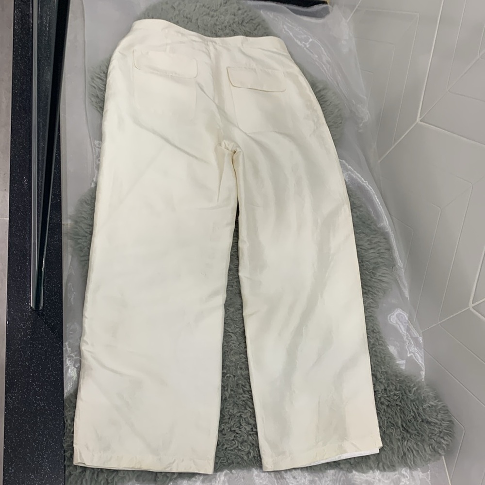 VTG Orna FarhoRARE Made in 🇫🇷 100% Silk Off White 2 Pieces High Rise Pants Set - Picture 7 of 17